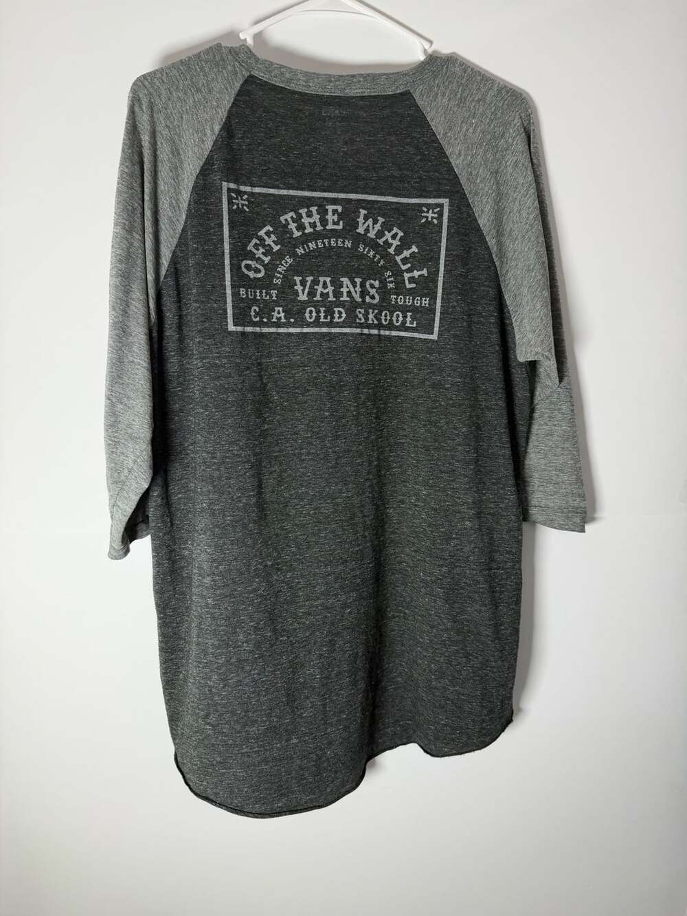 Vans Off The Wall Raglan Long Sleeve Shirt XL Grey Heather